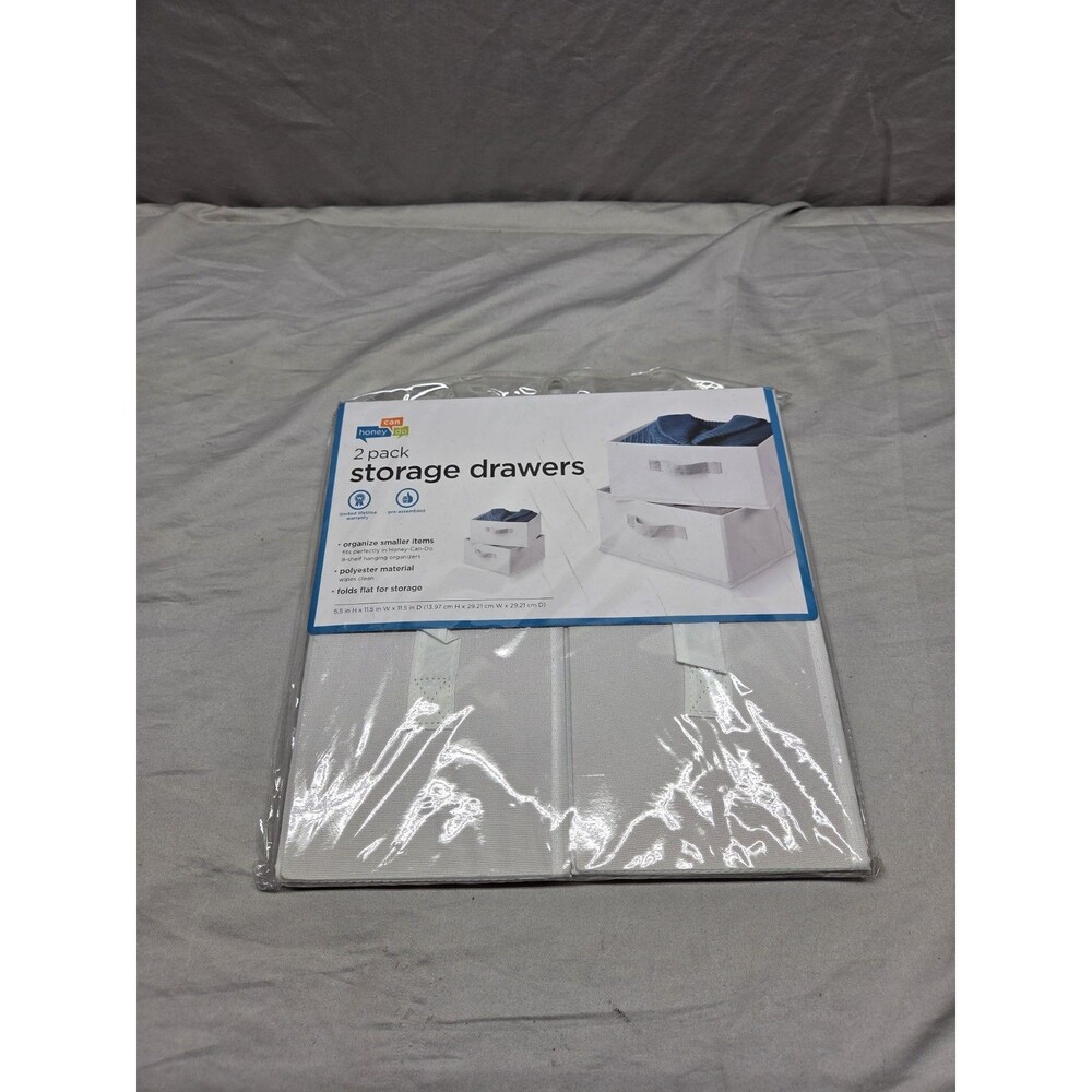Honey-Can-Do 2-Pack White Storage Drawers SFT-01248, Fits Hanging Organizers